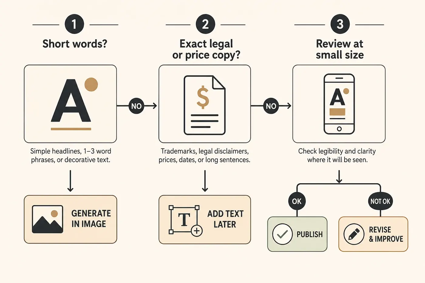 Workflow for deciding whether text belongs in the generated image
