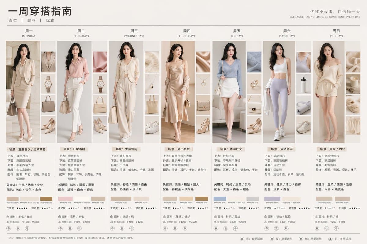 Social Media Post - 7-Day Fashion Lookbook Infographic generated image example