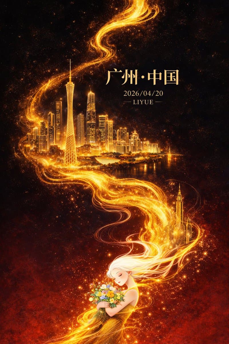 Social Media Post - Oriental Fantasy City Poster generated image example
